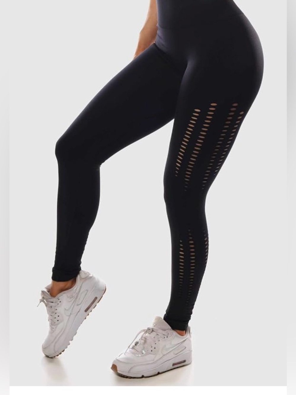 Jed North Black High-Waist Leggings with Side Cutouts